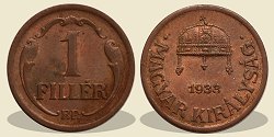1933-as 1 filléres - (1933 1 fillér)