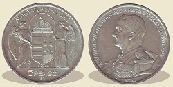 1938-as Horthy Miklós 5 pengős - (1938 5 pengő)