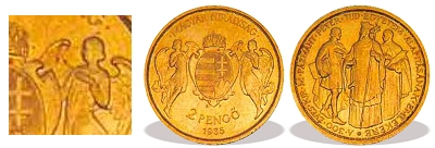 1935-s prbaveret arany 2 peng (angyalos cmer) - A 300 ves Kir M Pzmny Pter Tud Egyetem Alaptsnak Emlkre