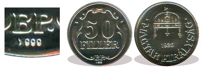 1926-os 50 fillér Mester Darab része ezüstből